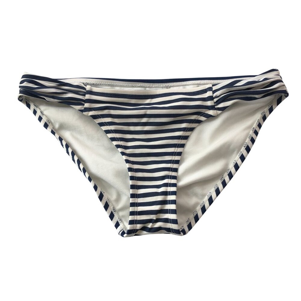 Xhilaration Striped Navy & White Bikini Bottoms Hipster M